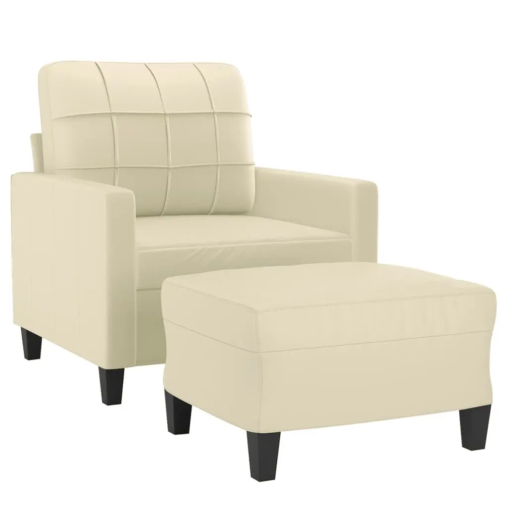 Cream Faux Leather Sofa Chair