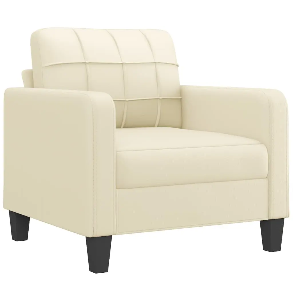 Cream Faux Leather Sofa Chair