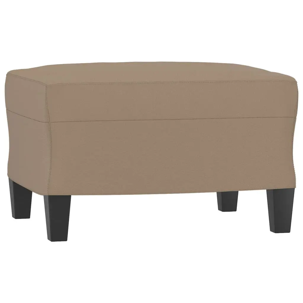 Sofa Chair for Living Room Brown Faux Leather Compact Size with Footstool