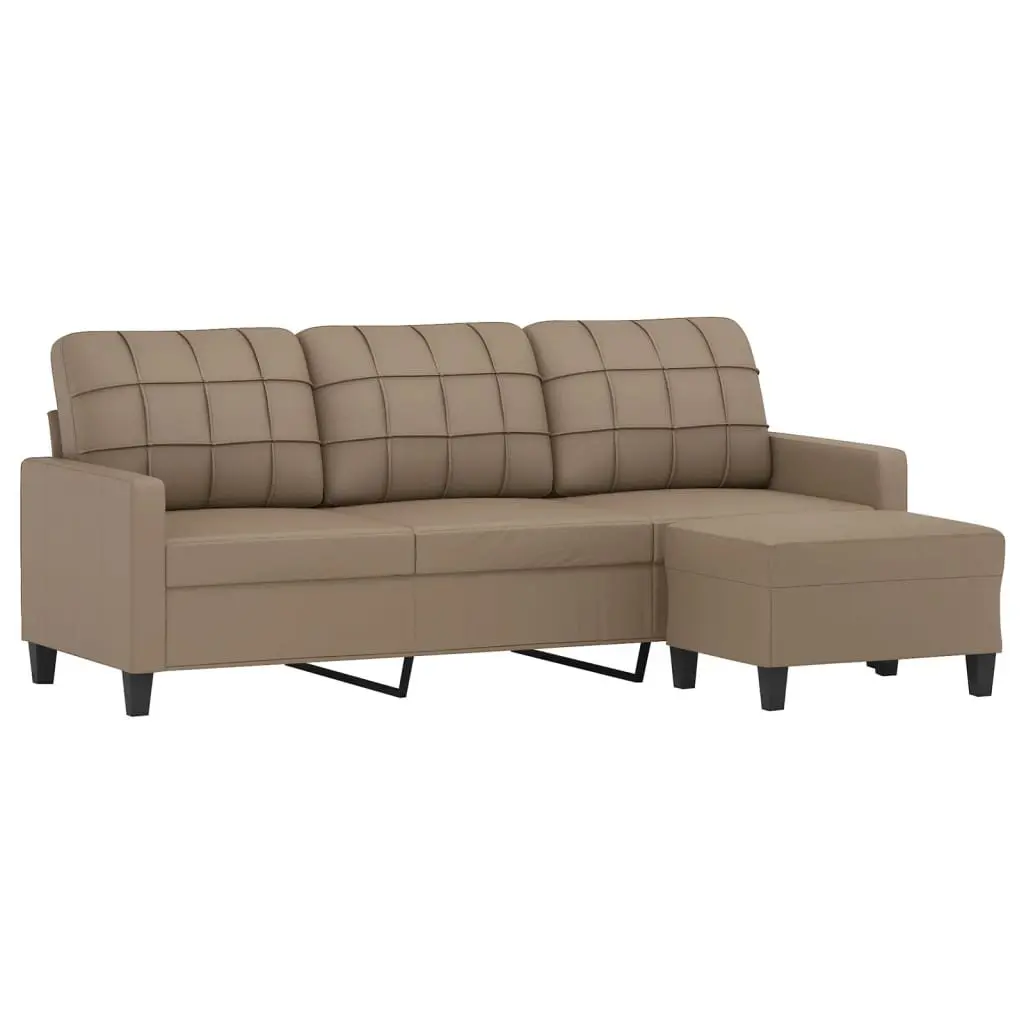 3-Seater Sofa and Footstool Set, Brown, 180 cm