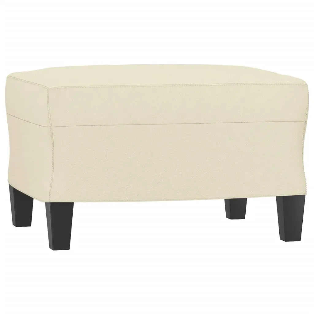 3-Seater Sofa with Footstool Cream 180cm Living Room Lounge Couch Furniture