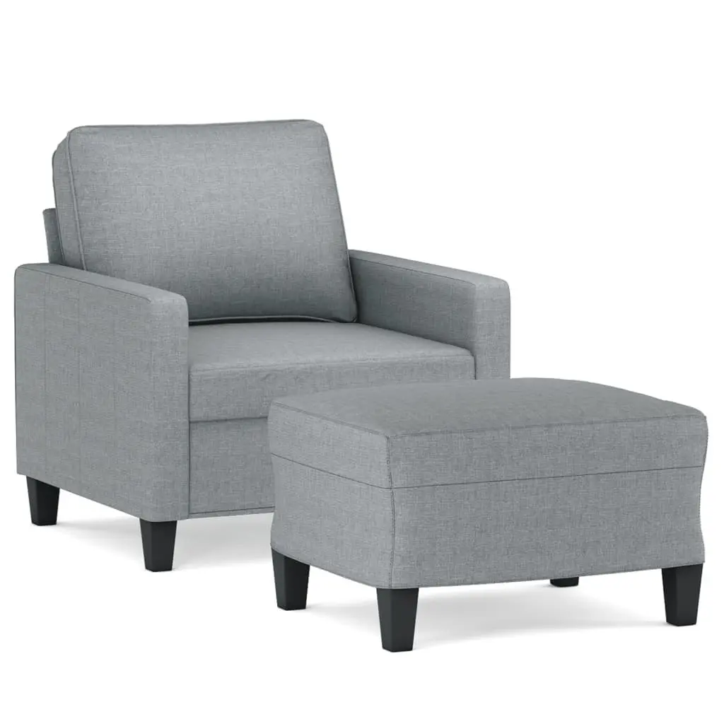 Grey Sofa Chair with Footstool