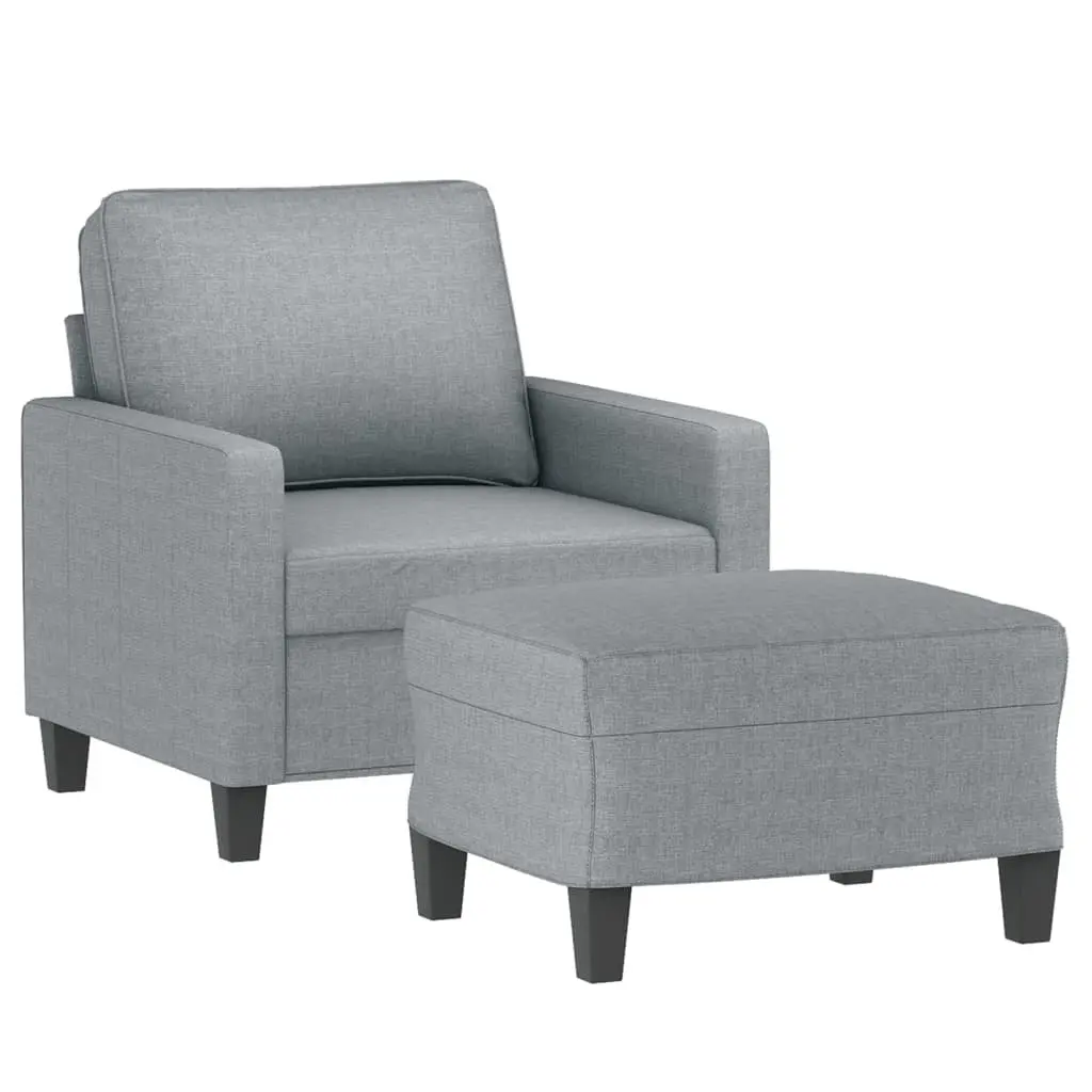 Grey Sofa Chair with Footstool
