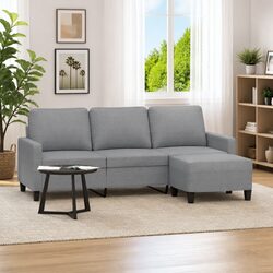 3-Seater Sofa with Footstool: Dimensions and Features