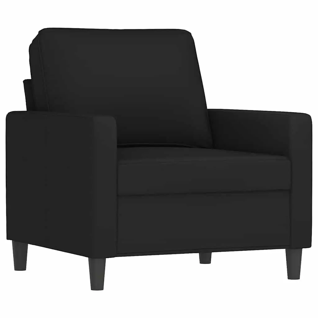 Sofa Armchair with Footstool for Living Room Black Velvet 60cm