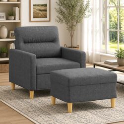 Specifications of Grey Fabric Sofa Chair with Footstool