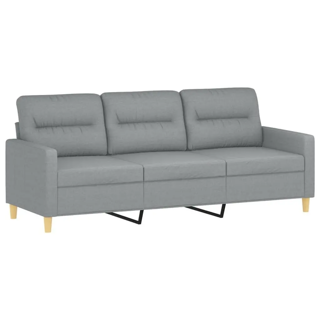Grey 3-Seater Sofa with Footstool