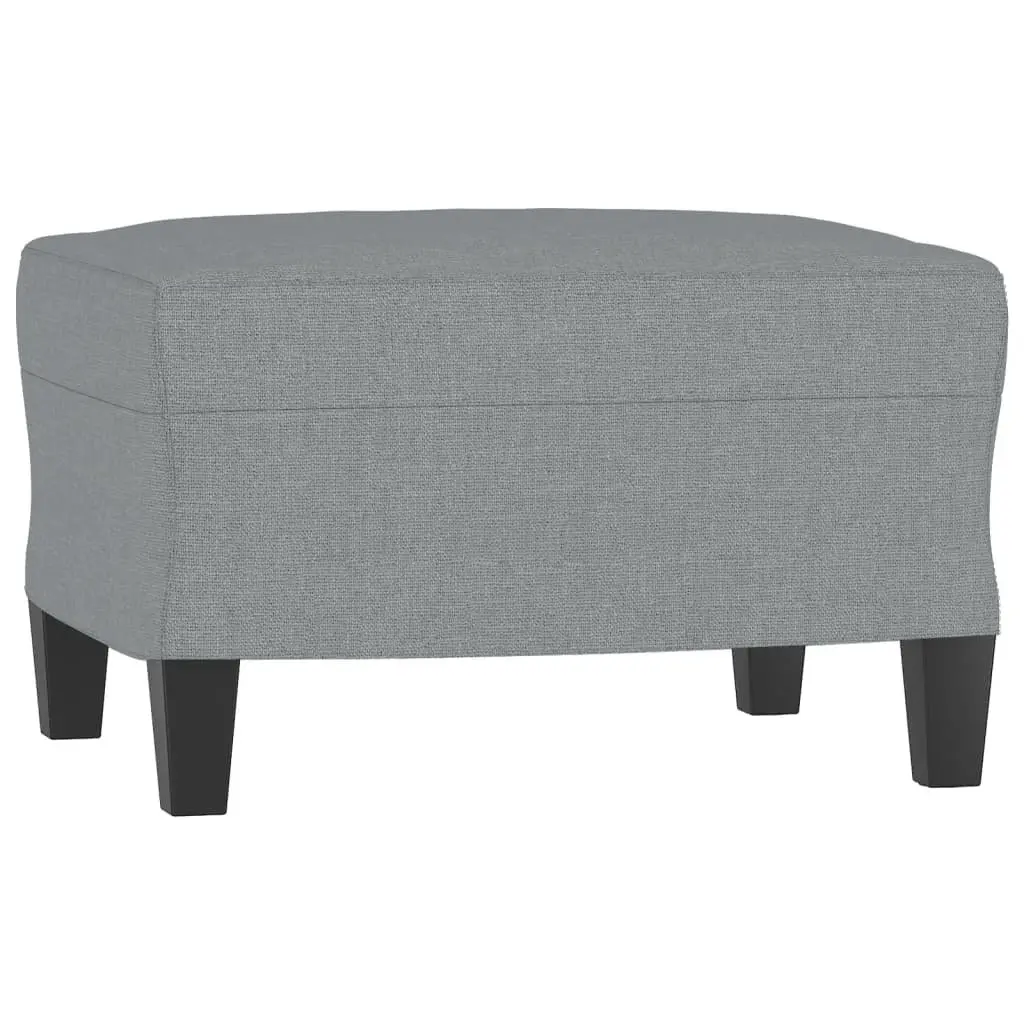 Grey Fabric Sofa Chair with Footstool for Living Room Compact Size