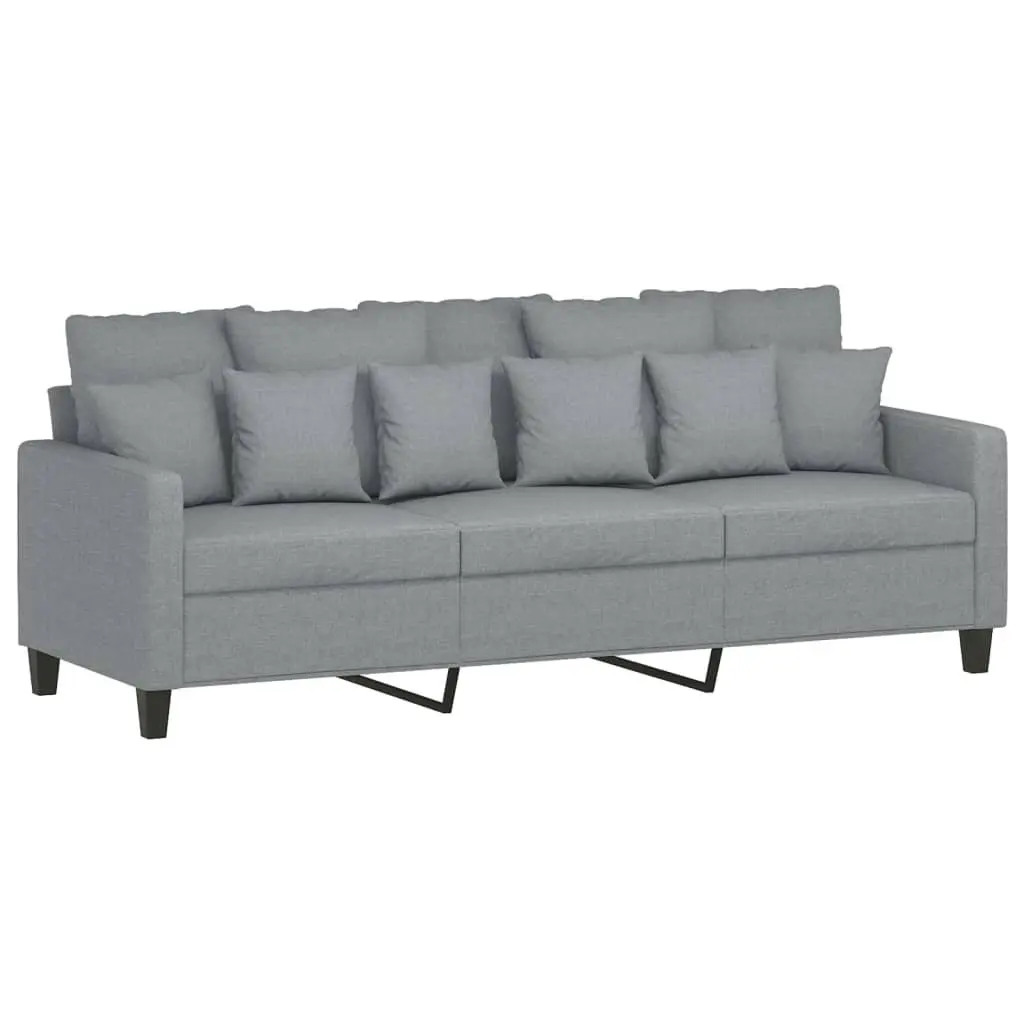 3-Seater Sofa with Footstool for Living Room Grey 180cm