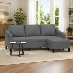 Specifications of the Grey 3-Seater Sofa with Footstool