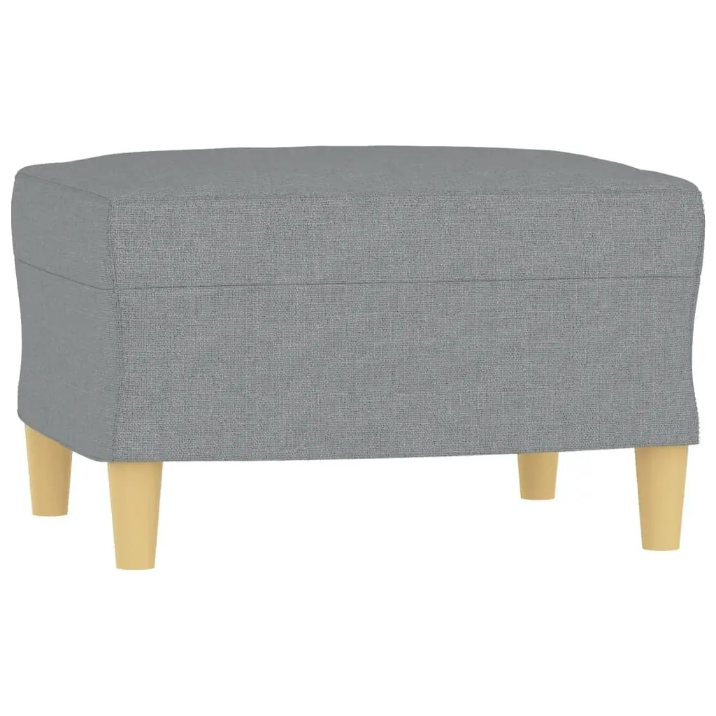 3-Seater Sofa with Footstool Grey 180cm Living Room Lounge Couch Fabric Seat