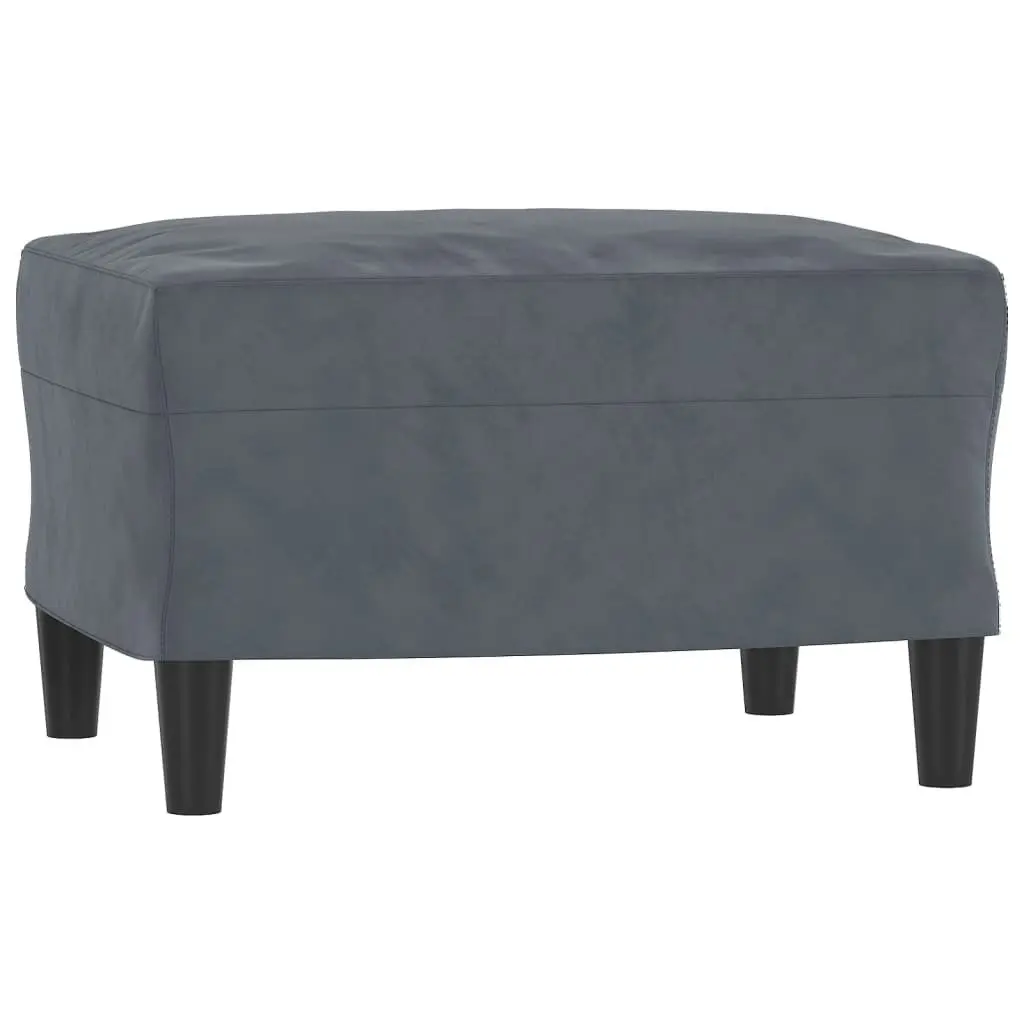 3-Seater Sofa with Footstool for Living Room Dark Grey 180cm Velvet
