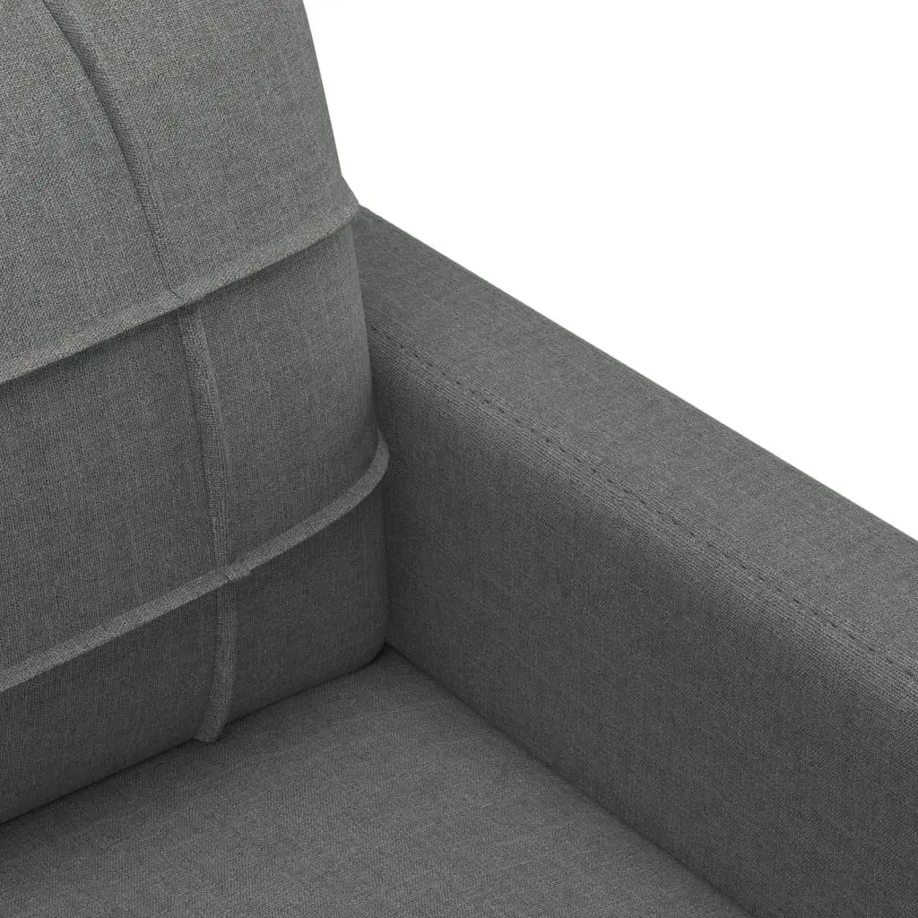 3 Piece Sofa Set Grey Fabric Living Room Furniture