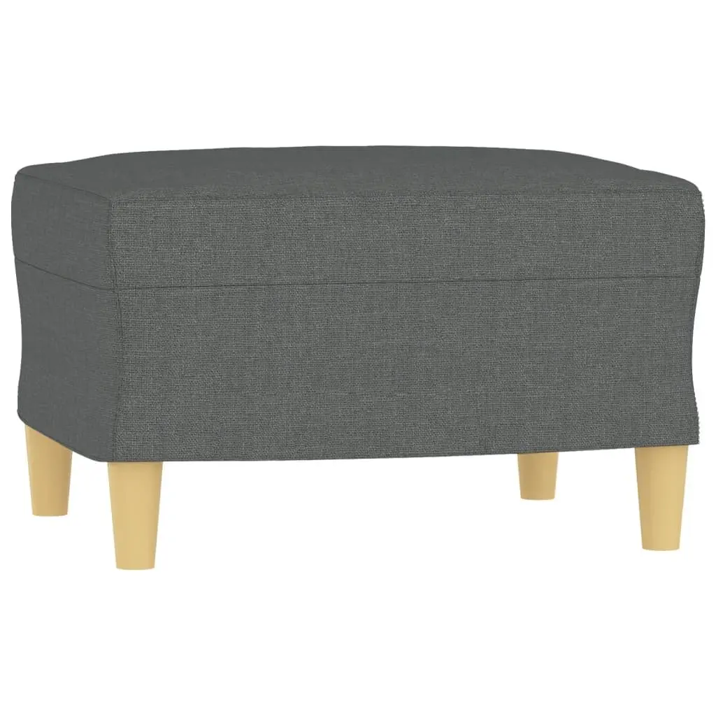 4 Piece Sofa Set Grey Fabric with Cushions Footstool Living Room Furniture