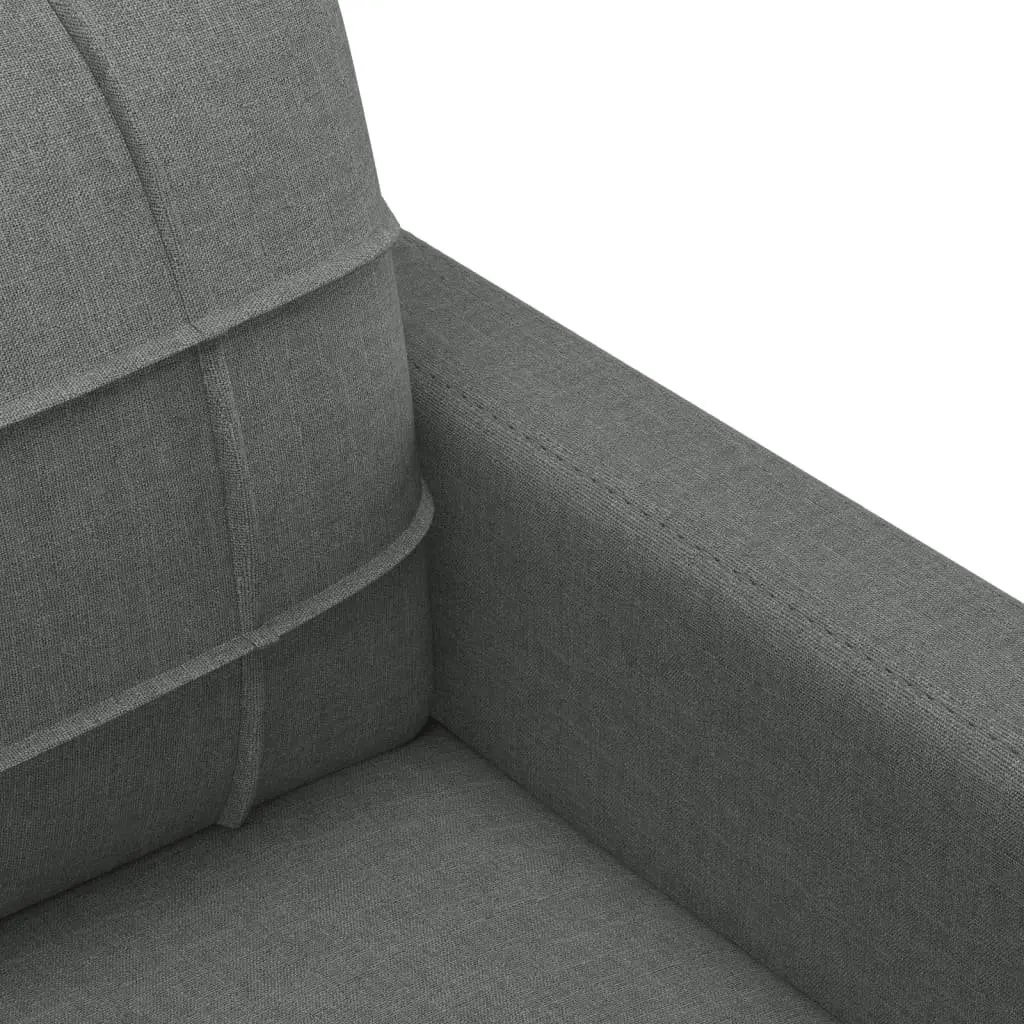 4 Piece Sofa Set Grey Fabric with Cushions Footstool Living Room Furniture