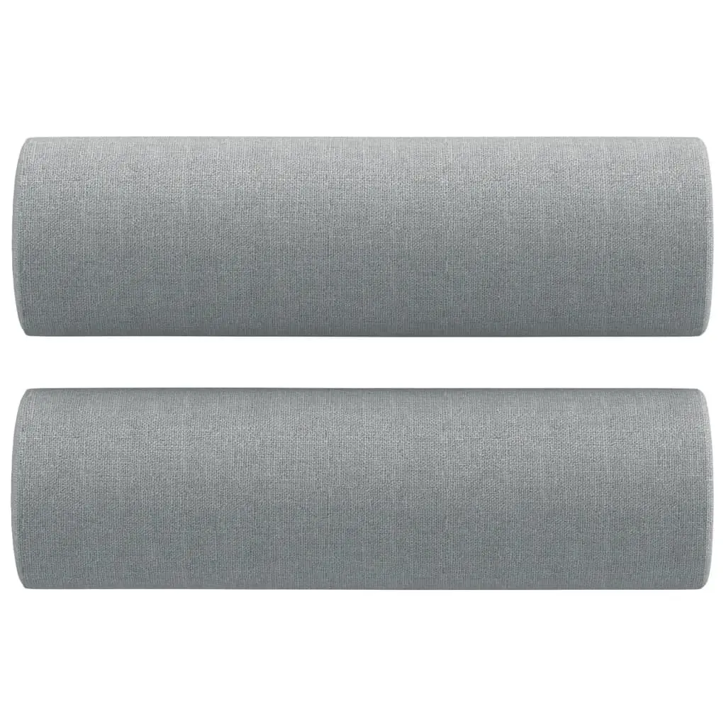 3 Piece Sofa Set Grey Fabric Living Room Couch with Pillows Comfortable Seating