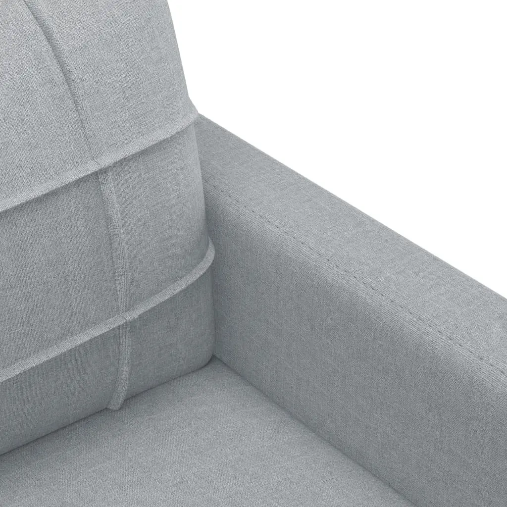 3 Piece Sofa Set Grey Fabric Living Room Couch with Pillows Comfortable Seating