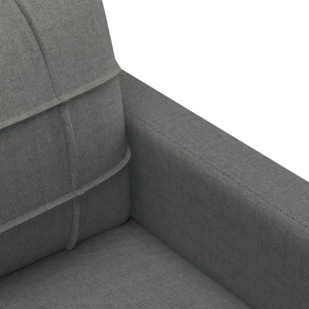 3 Piece Sofa Set Living Room Grey Fabric Couch