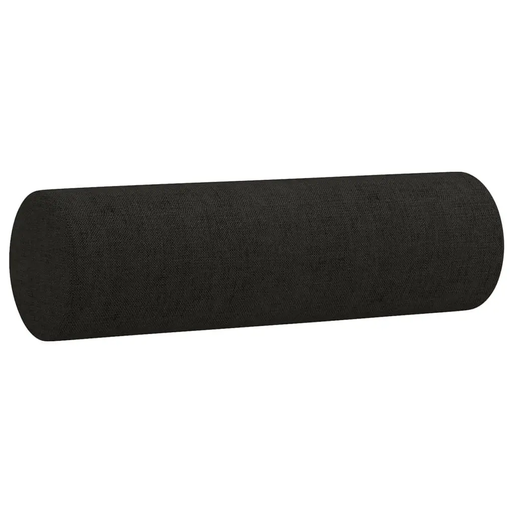 4 Piece Black Fabric Sofa Set with Ottoman