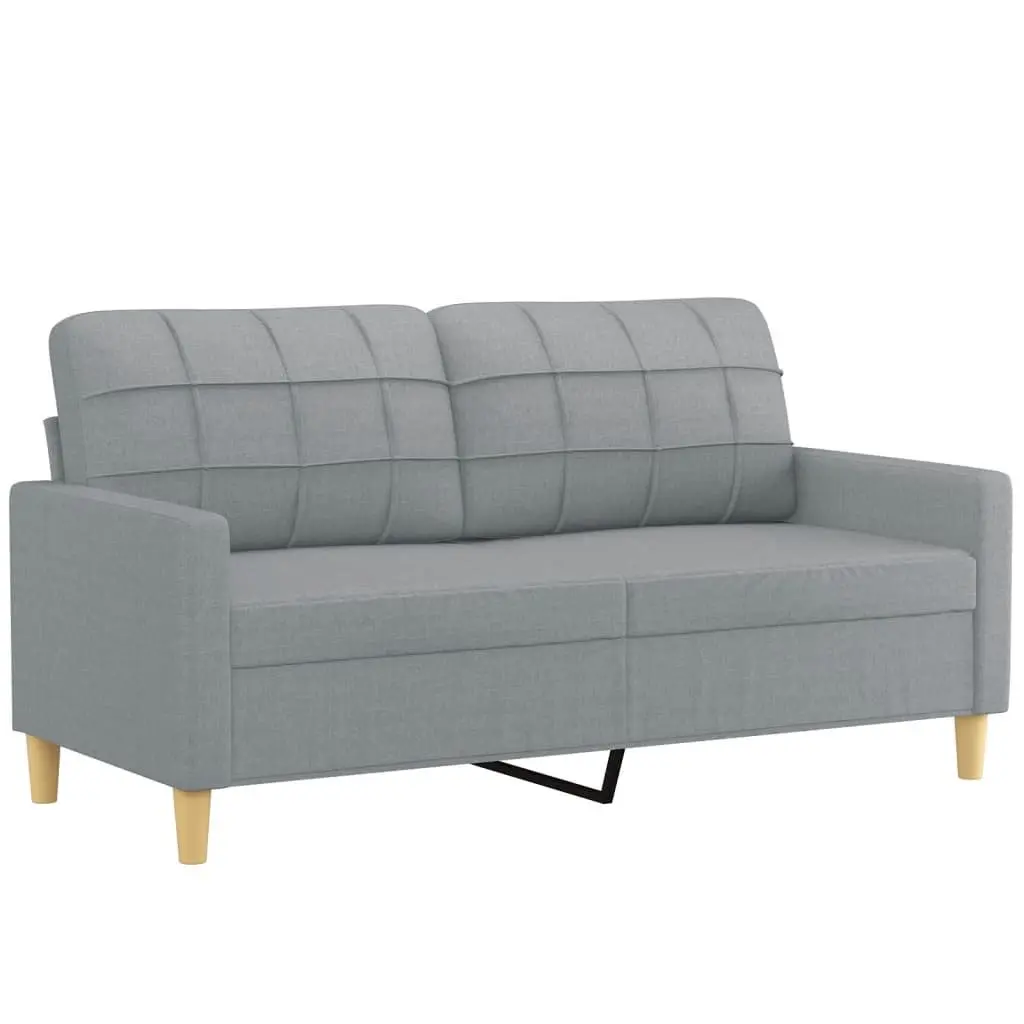 2 Piece Sofa Set Grey Fabric Living Room Furniture
