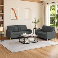 Two-Piece Grey Sofa Set: Dimensions and Specs Inside