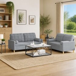 Specifications of the 2 Piece Grey Sofa Set