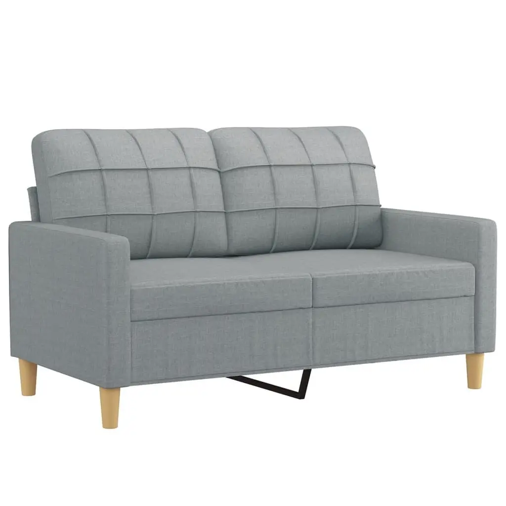 2 Piece Sofa Set Grey Fabric Lounge Suite Living Room Furniture