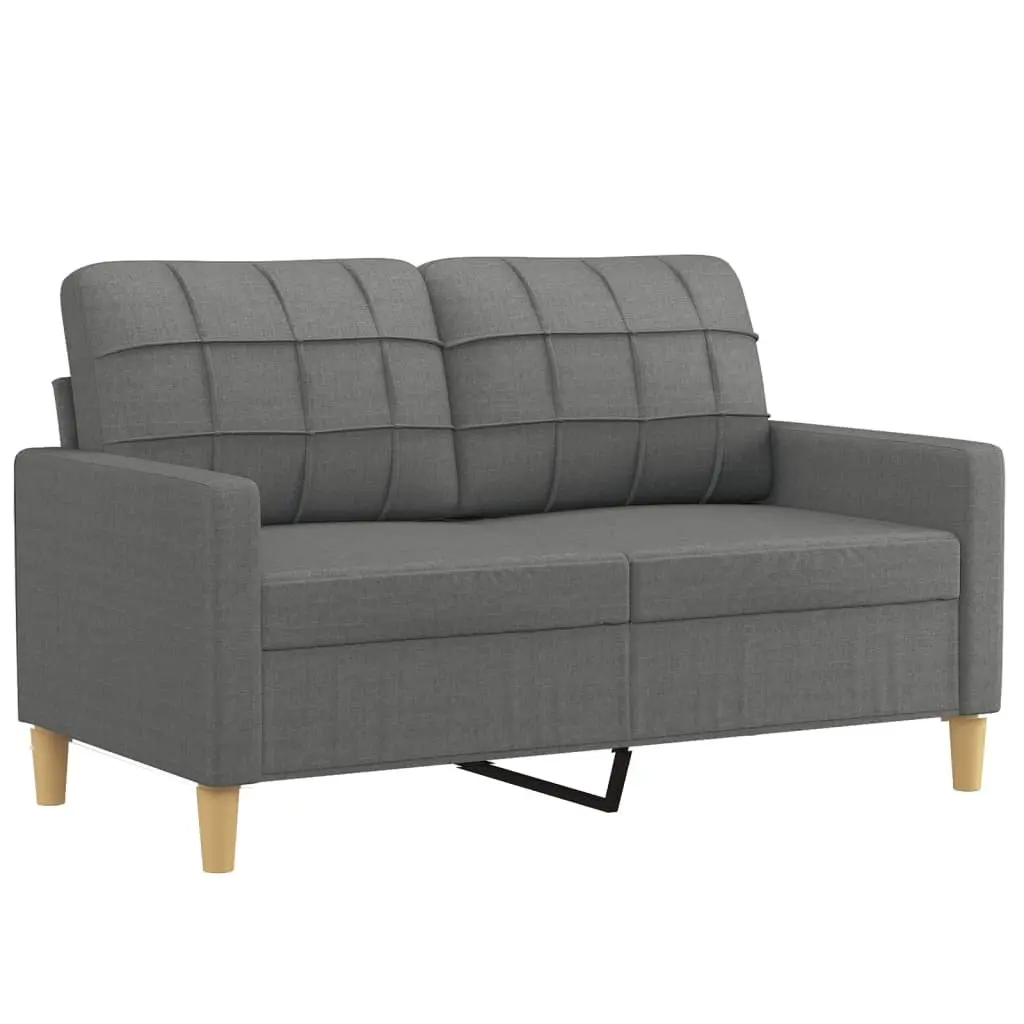 2 Piece Sofa Set Grey Fabric Couch Living Room
