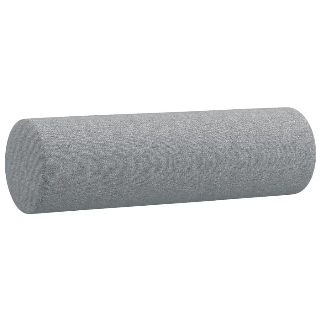 3 Piece Sofa Set with Footstool and Pillows Grey Fabric Living Room Lounge Suite