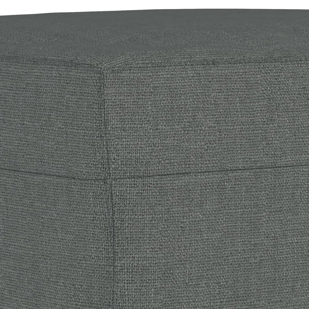 3 Piece Sofa Set Grey Fabric Couch with Pillows Footstool Living Room Seating