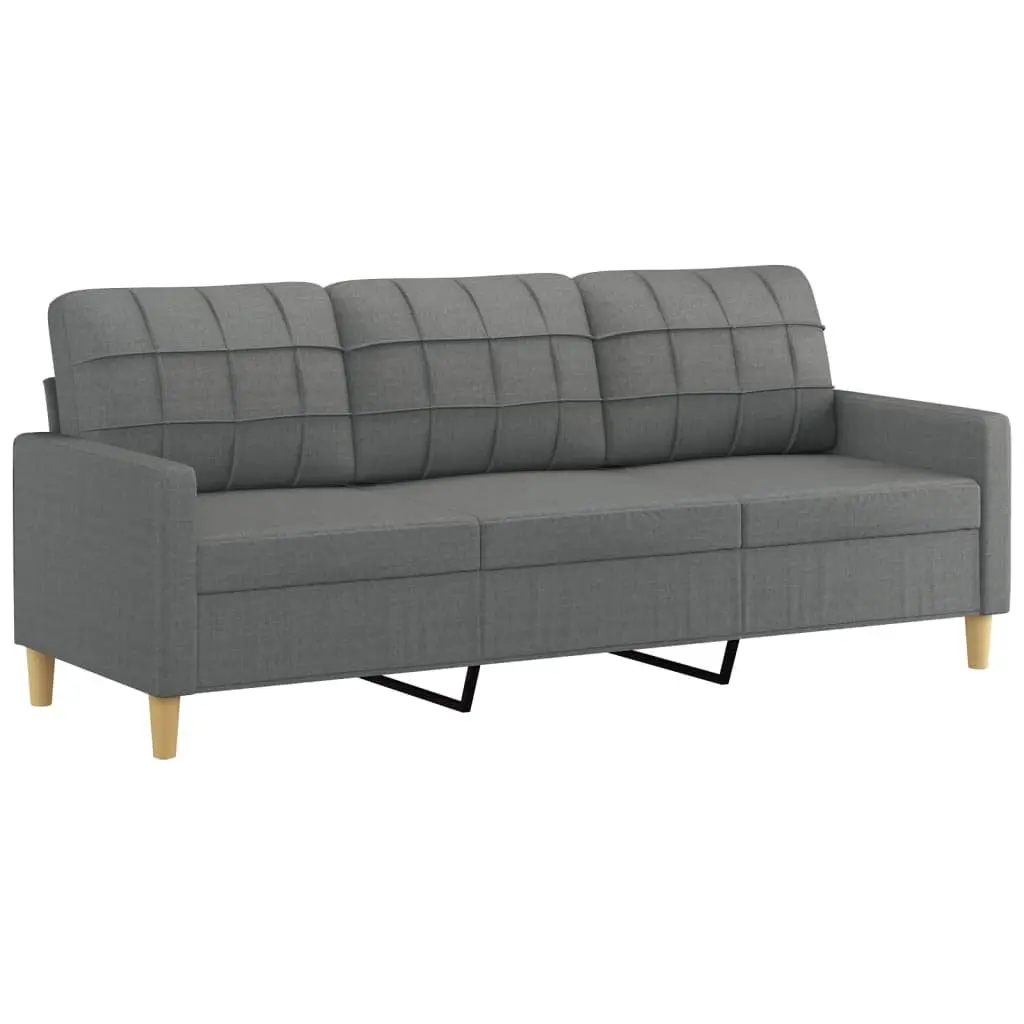 2 Piece Sofa Set Grey Fabric Couch Lounge for Living Room