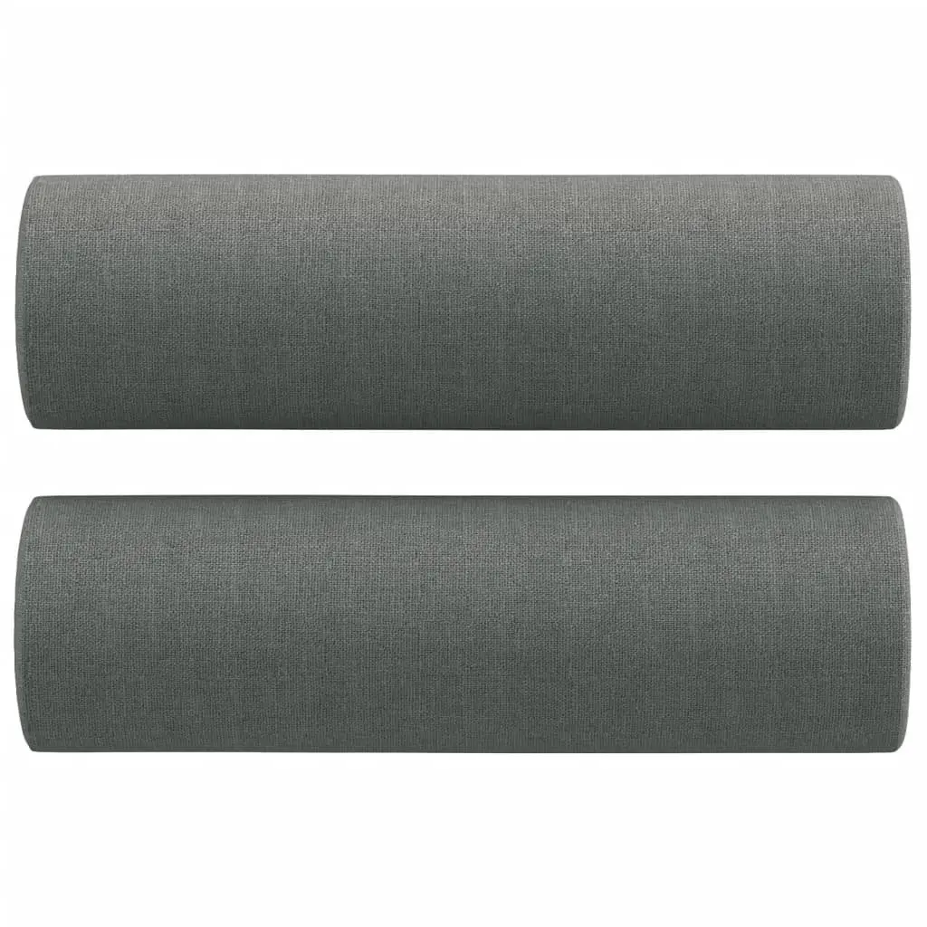 3 Piece Sofa Set Grey Fabric Lounge with Pillows Footstool Living Room Furniture