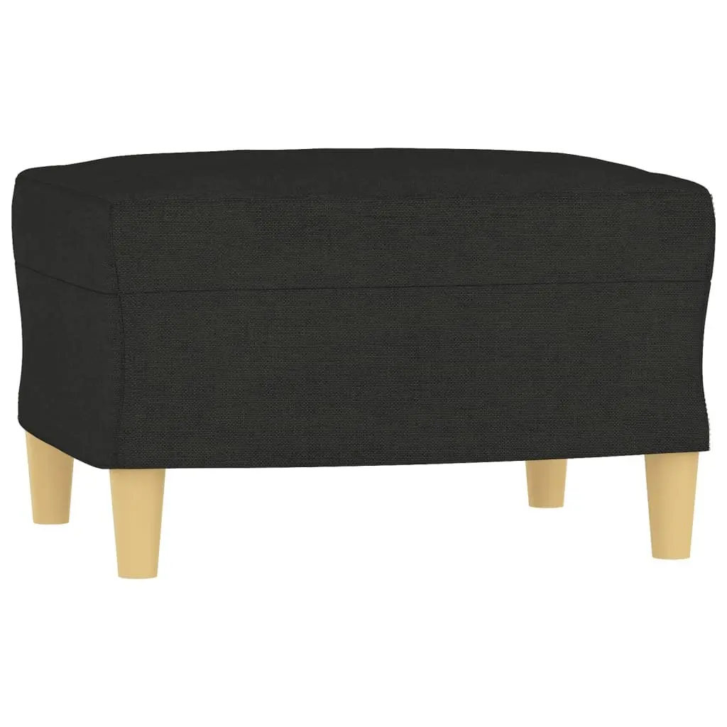 3 Piece Sofa Set for Living Room Black Fabric Lounge Suite