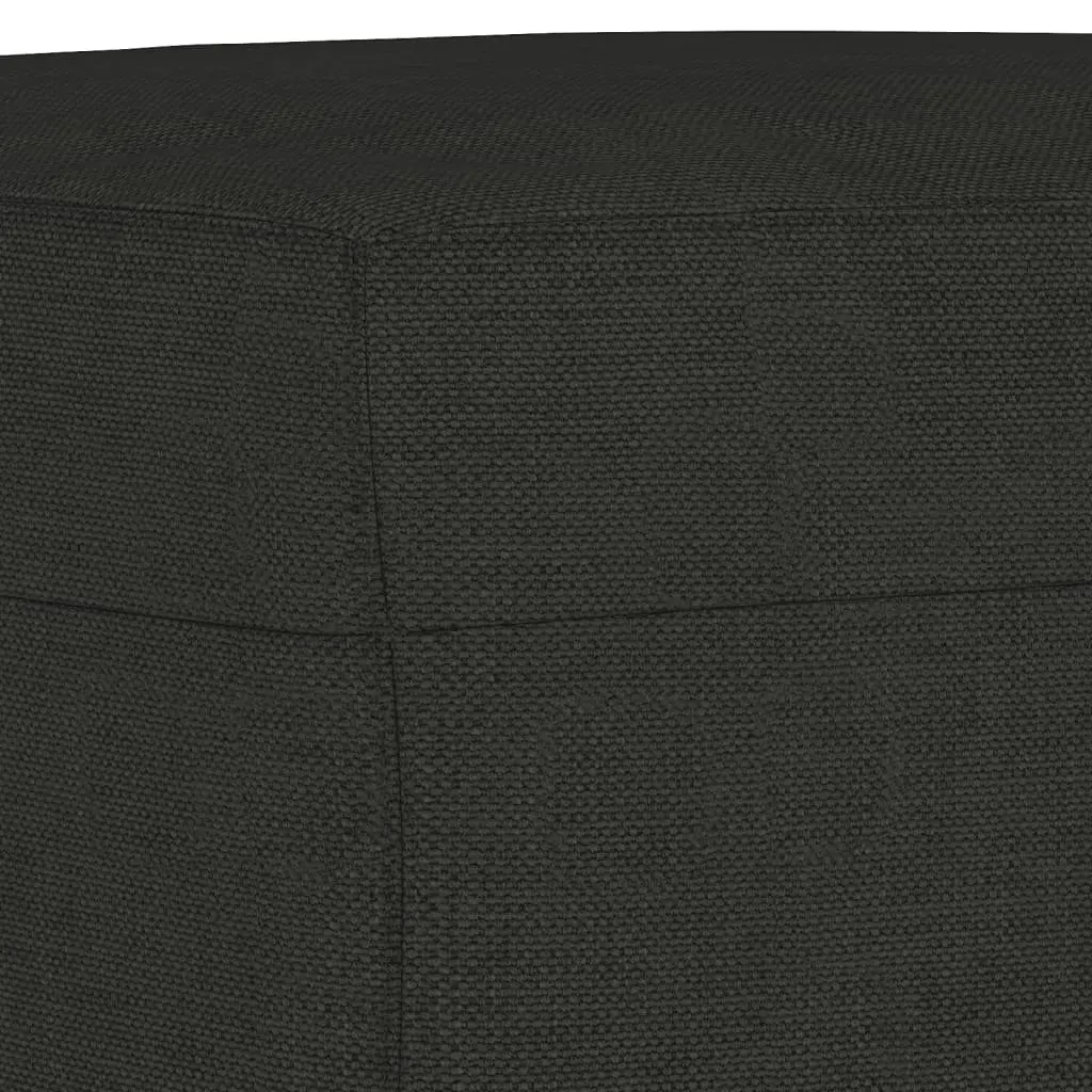 3 Piece Sofa Set for Living Room Black Fabric Lounge Suite