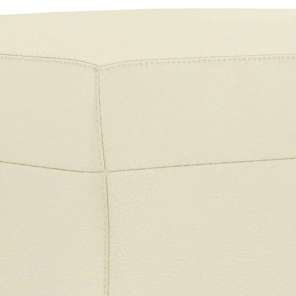 4 Piece Cream Faux Leather Sofa Set