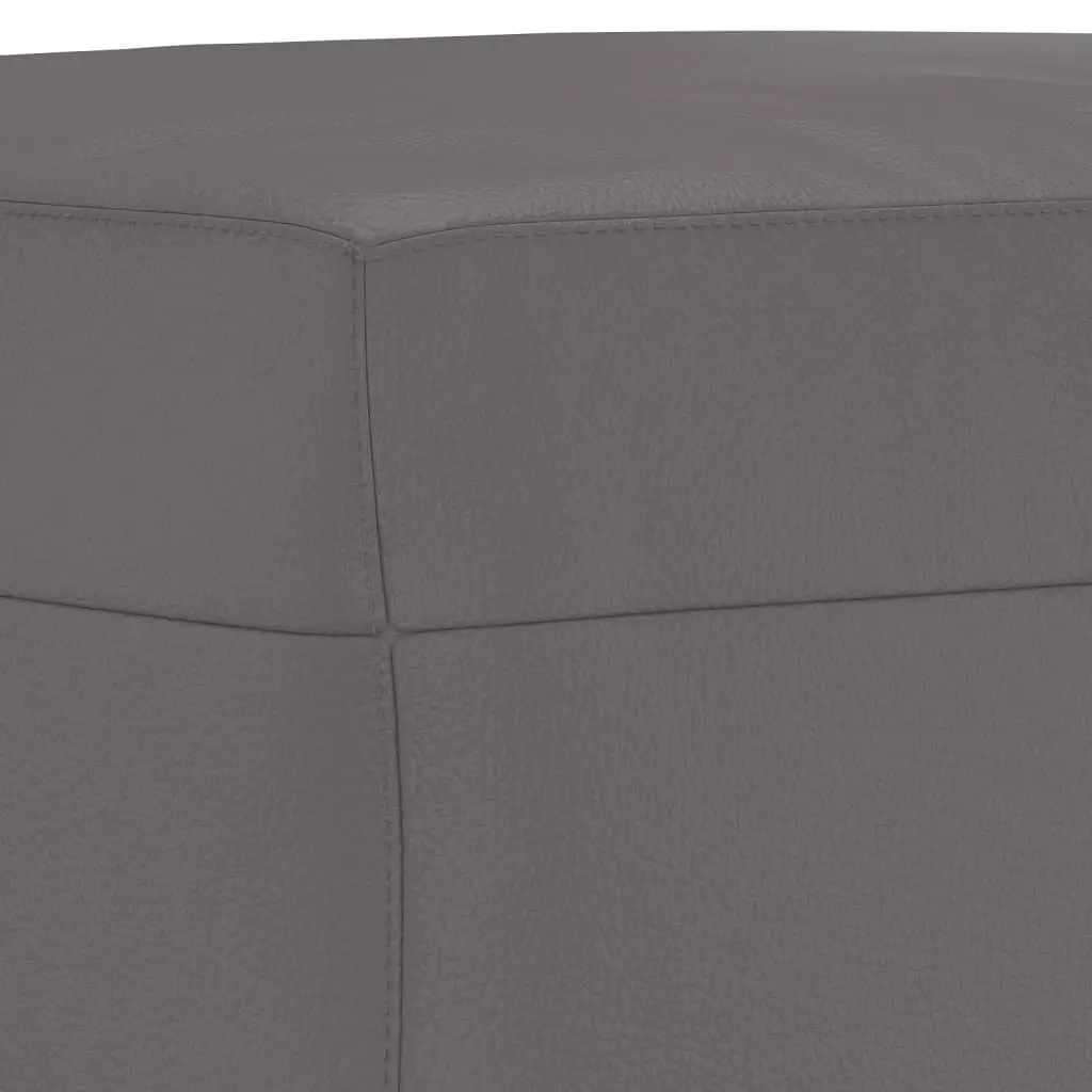 4 Piece Sofa Set Grey Faux Leather Living Room Furniture