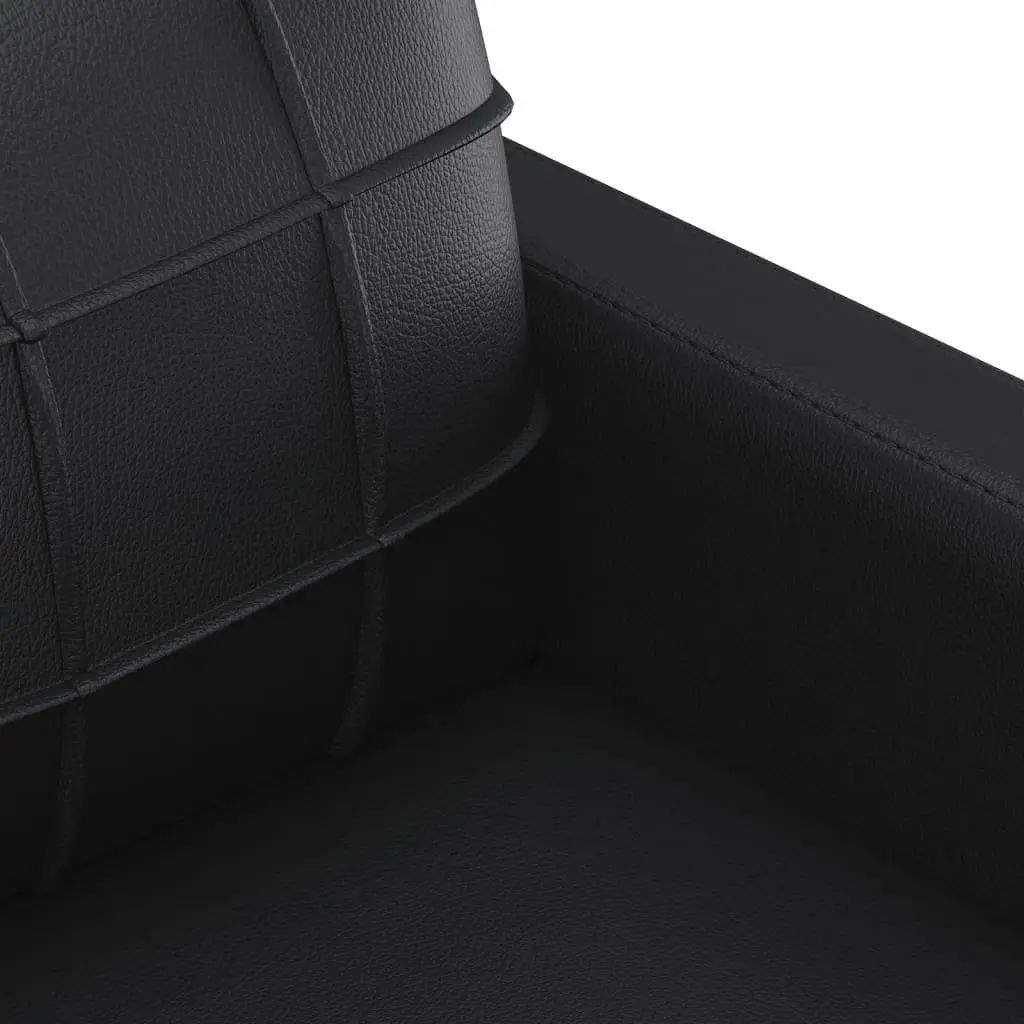 4 Piece Sofa Set for Living Room Black Faux Leather