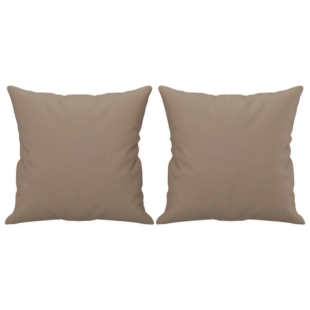 4 Piece Sofa Set Brown Faux Leather Lounge Suite with Pillows Footstool