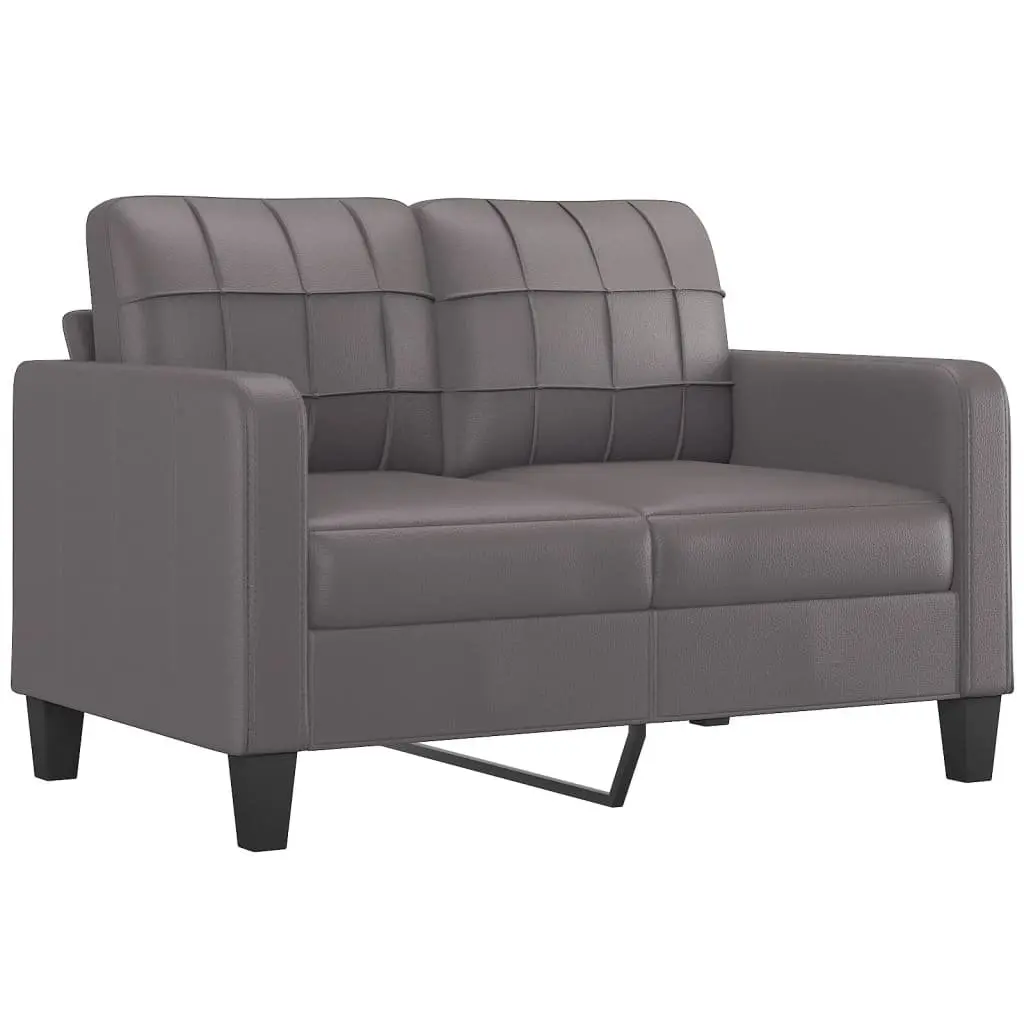 3 Piece Sofa Set with Footstool Cushions Grey Lounge Suite Living Room Furniture