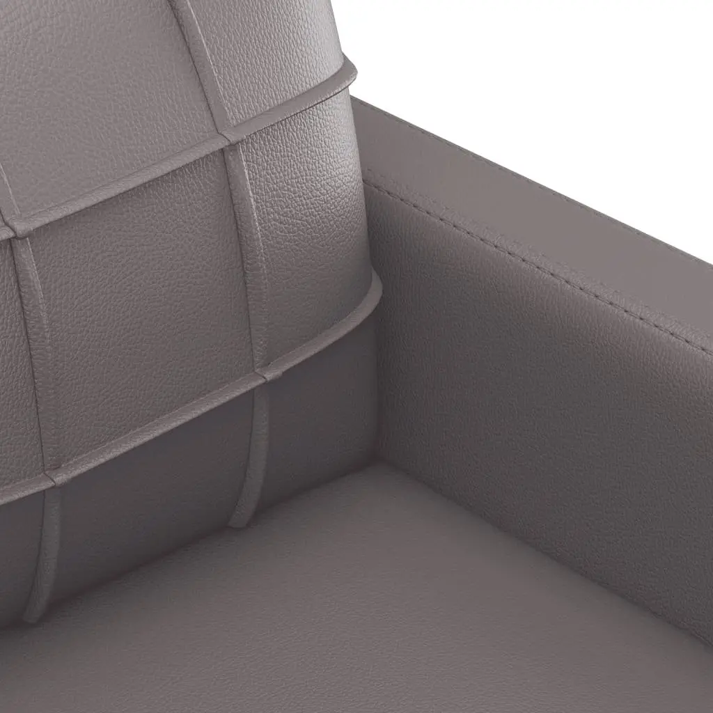 2 Piece Grey Faux Leather Sofa Set