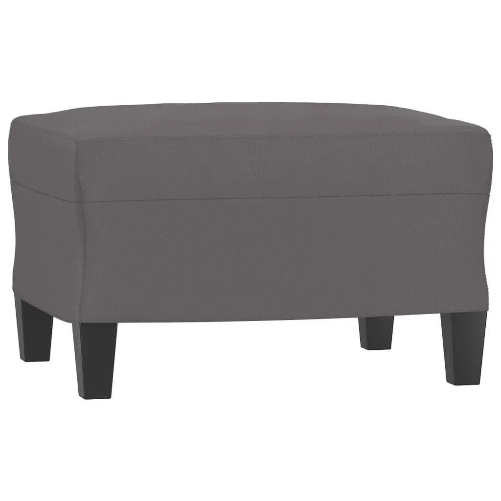 3 Piece Sofa Set for Living Room Grey Faux Leather