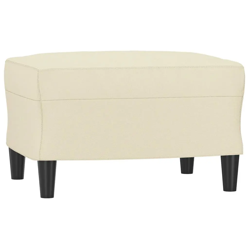 3 Piece Sofa Set with Footstool Cushions Living Room Furniture Cream Lounge
