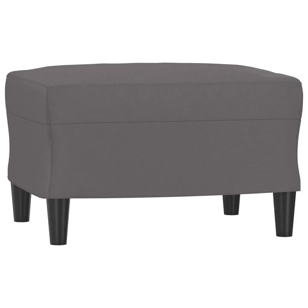 3 Piece Sofa Set for Living Room Grey Faux Leather