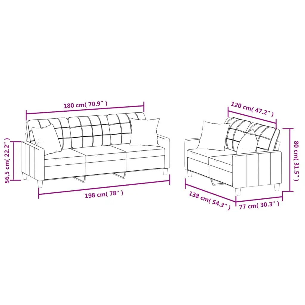Brown Faux Leather Sofa Set