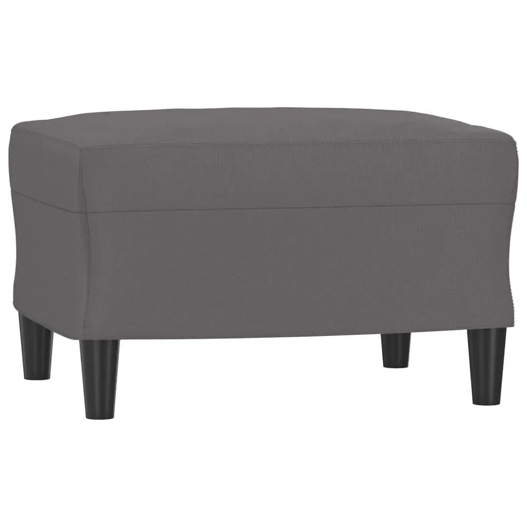 3-Piece Grey Faux Leather Sofa Set