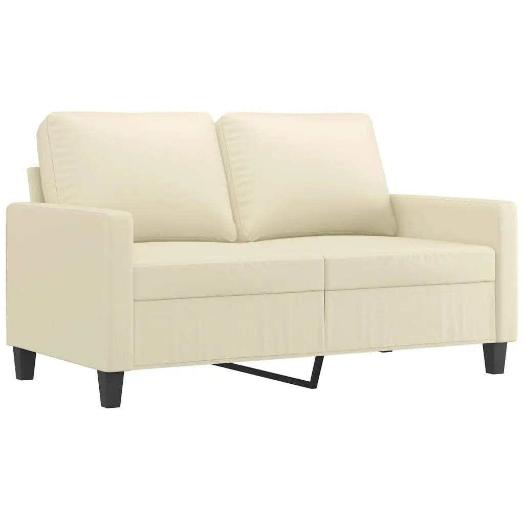 3 Piece Sofa Set Living Room Furniture Faux Leather Cream Lounge Seating