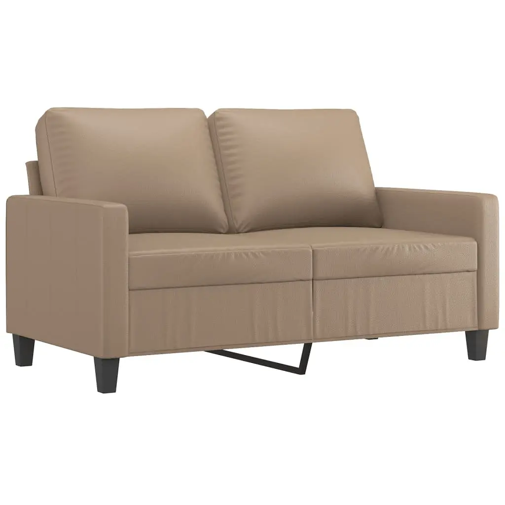 3 Piece Sofa Set Living Room Brown Faux Leather Sectional Couch