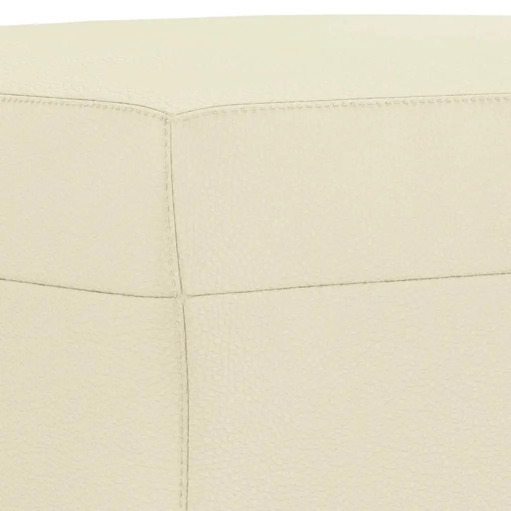 3 Piece Sofa Set Living Room Cream Faux Leather