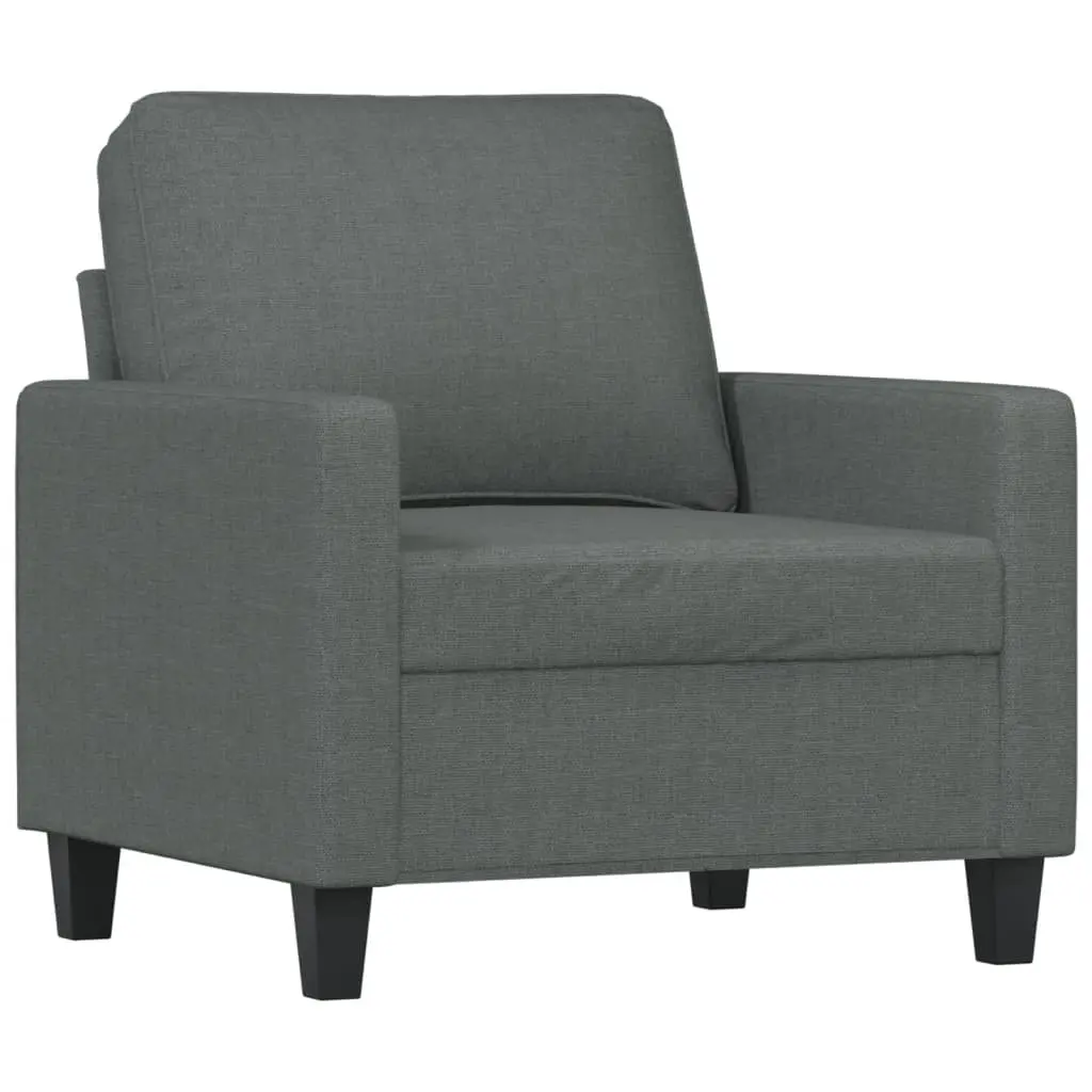 Grey Fabric 3 Piece Sofa Set