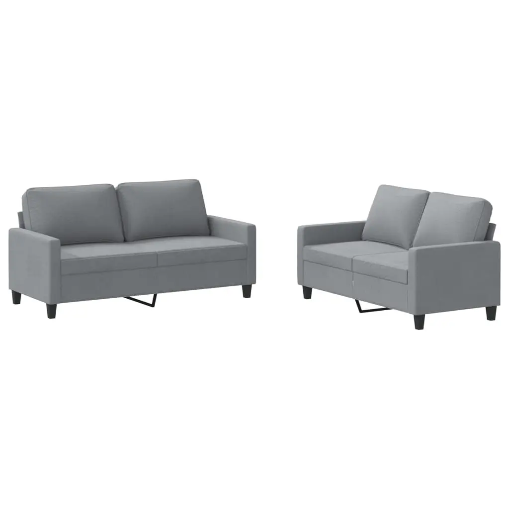 Grey Fabric Sofa Set Living Room 2 Piece